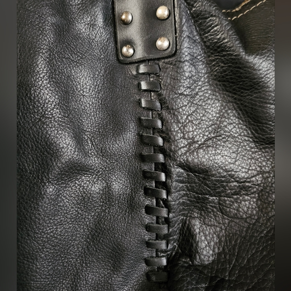 Black Leather Vintage Lucky Brand Hobo Handbag - Picture 5 of 8